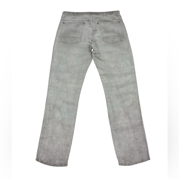 120% Lino Men’s Grey Straight Linen Pants - Picture 2 of 5